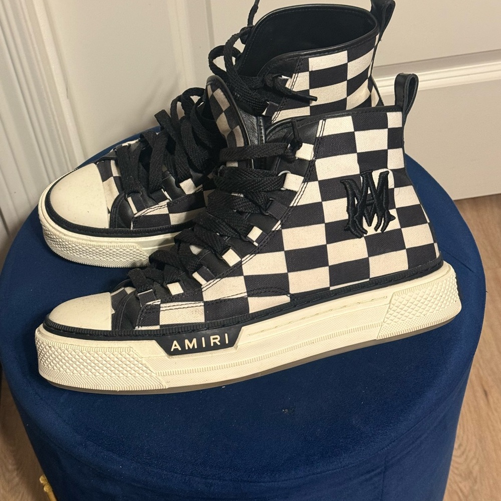 AMIRI Black and White Checkered High-Tops